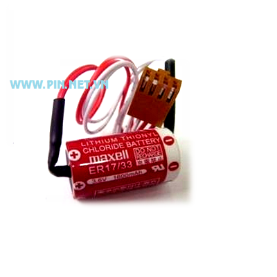 Pin Maxell ER17/33 Lithium 3.6v Size 2/3A Made In Japan